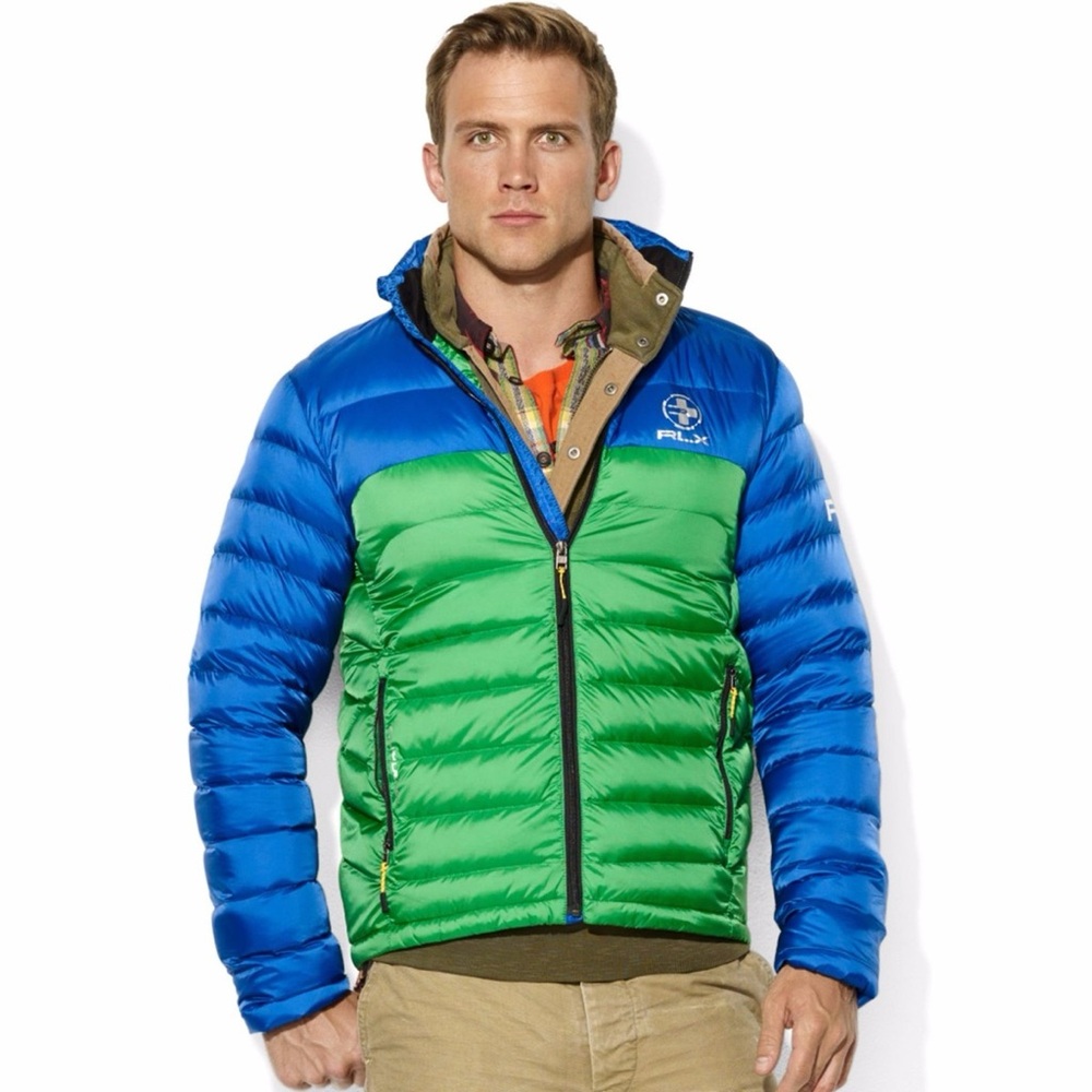 RLX Ralph Lauren Men’s Size XL Down Feathers Nylon Puffer Jacket Water Resistant